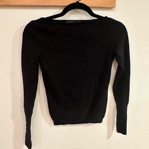 Ralph Lauren Elegant Black Cashmere Sweater with sleeve details